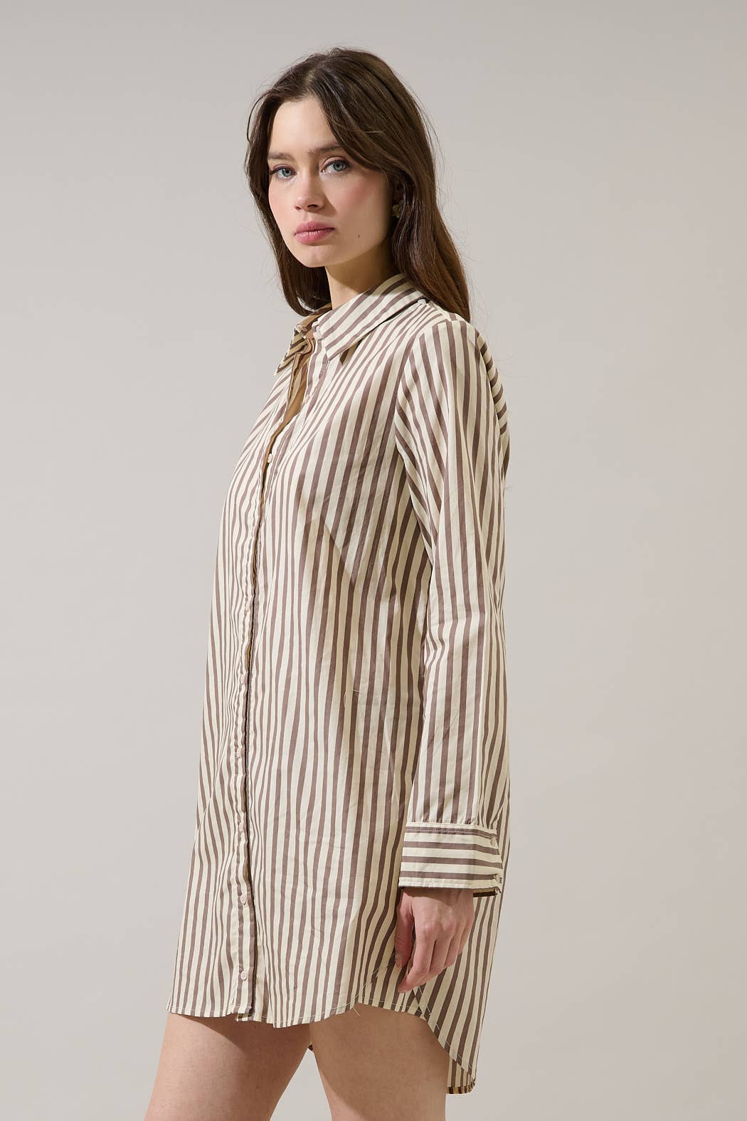 Striped Shirt Mini Dress
