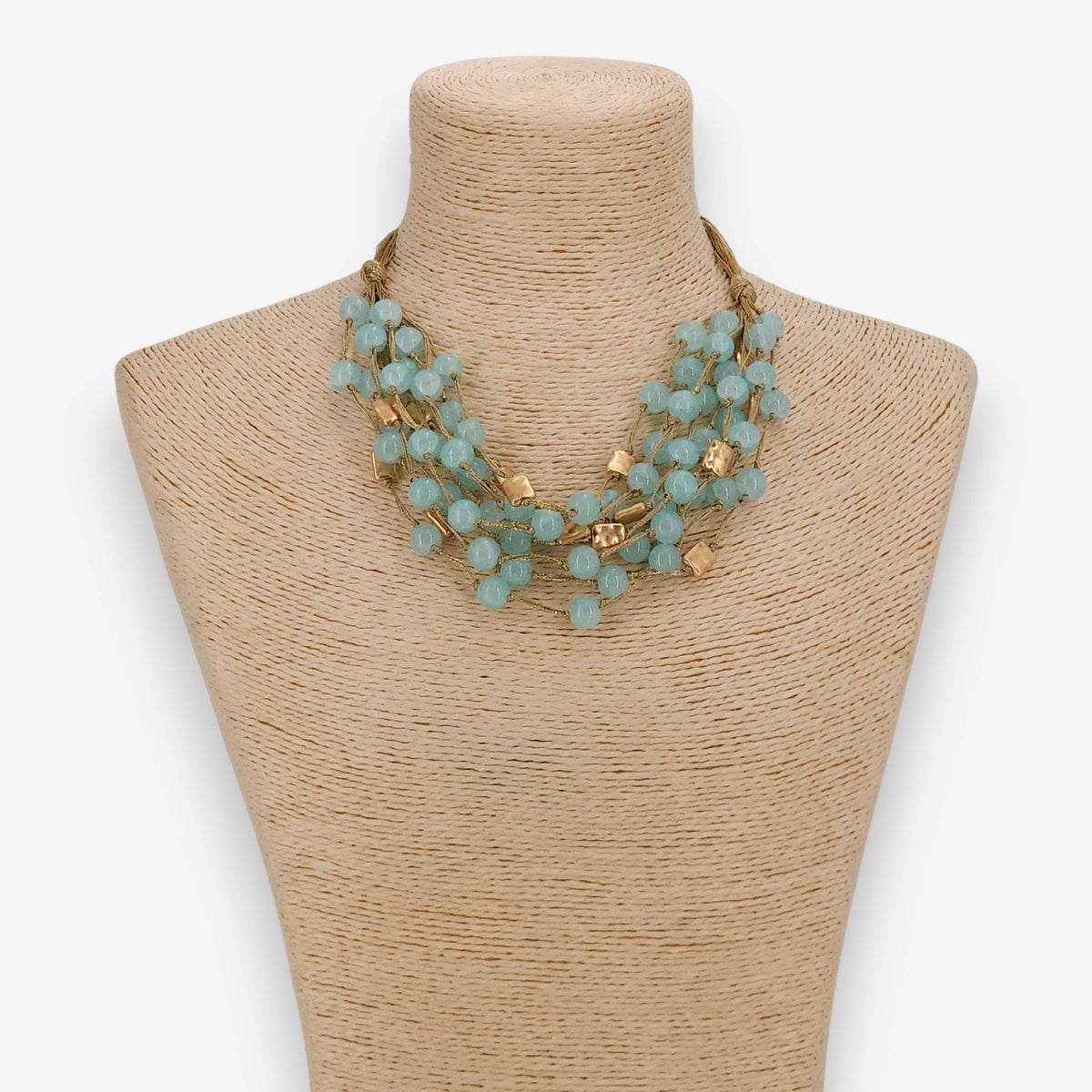 Chunky Blue Beaded Necklace