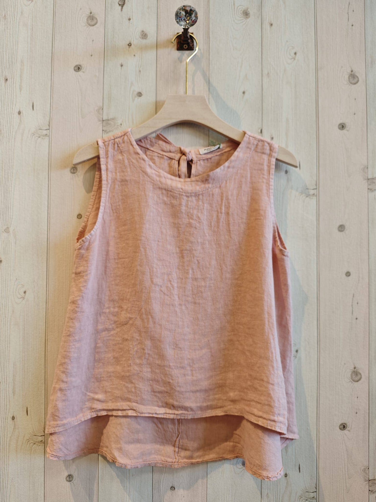 REF 15763 100% LINEN RIBBON SISA SLEEVE T-SHIRT