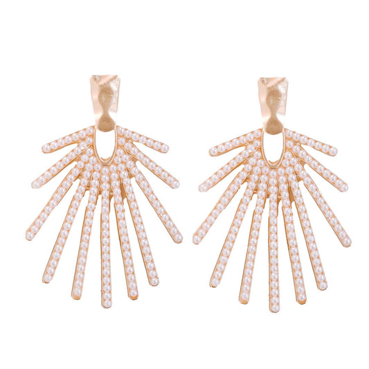 Pearl Sunburst Earrings