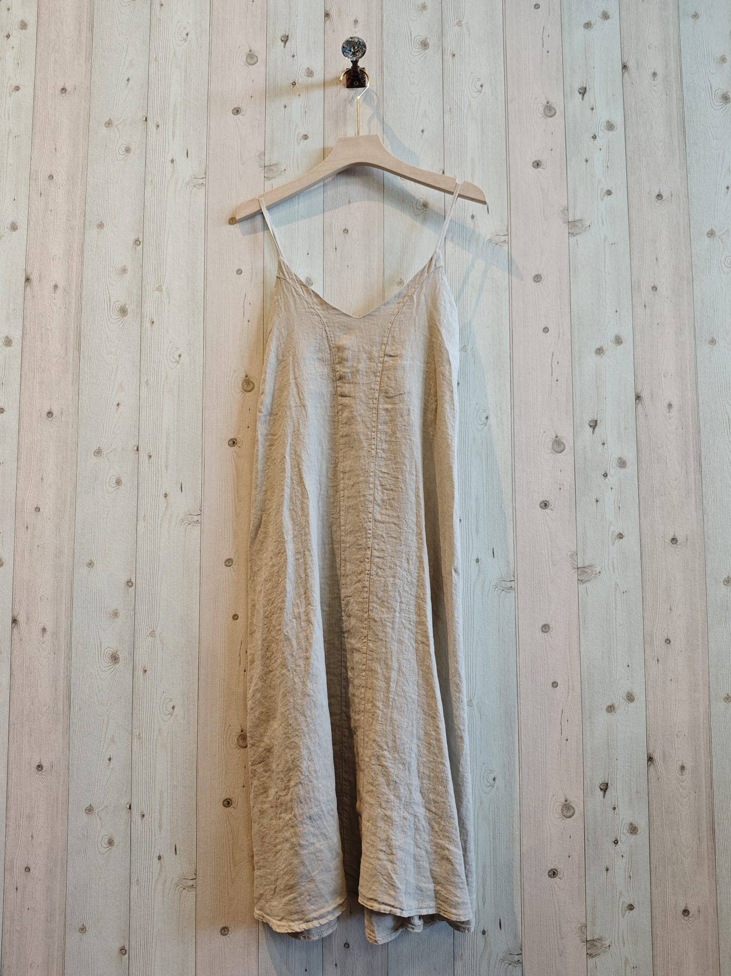 REF 18017 100% LINEN STRAP DRESS