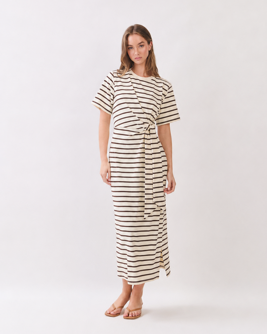 Brown Stripe Tee Maxi