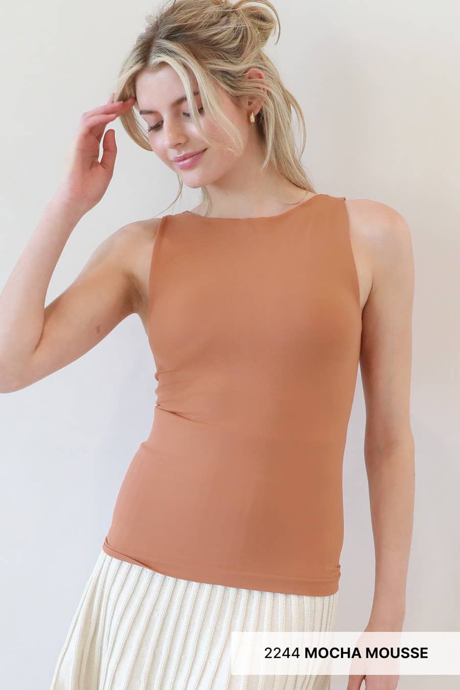 NS8321 - Clean Line Boat Neck Tank Top