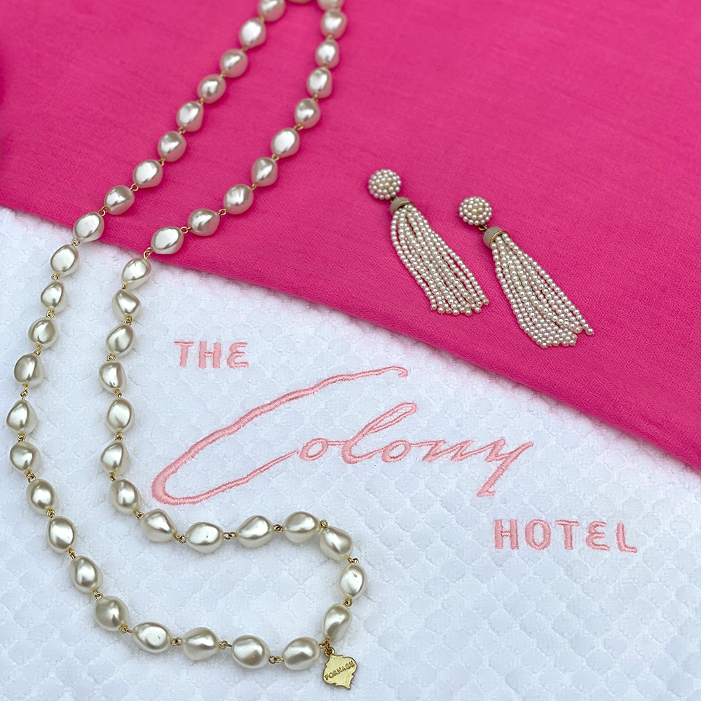 Long Pearl Bead Nugget Necklace
