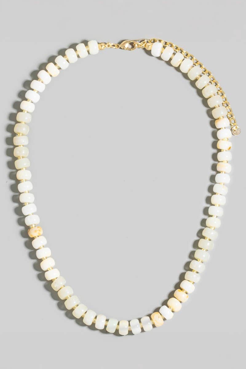 Round Marble Resin Beaded Necklace