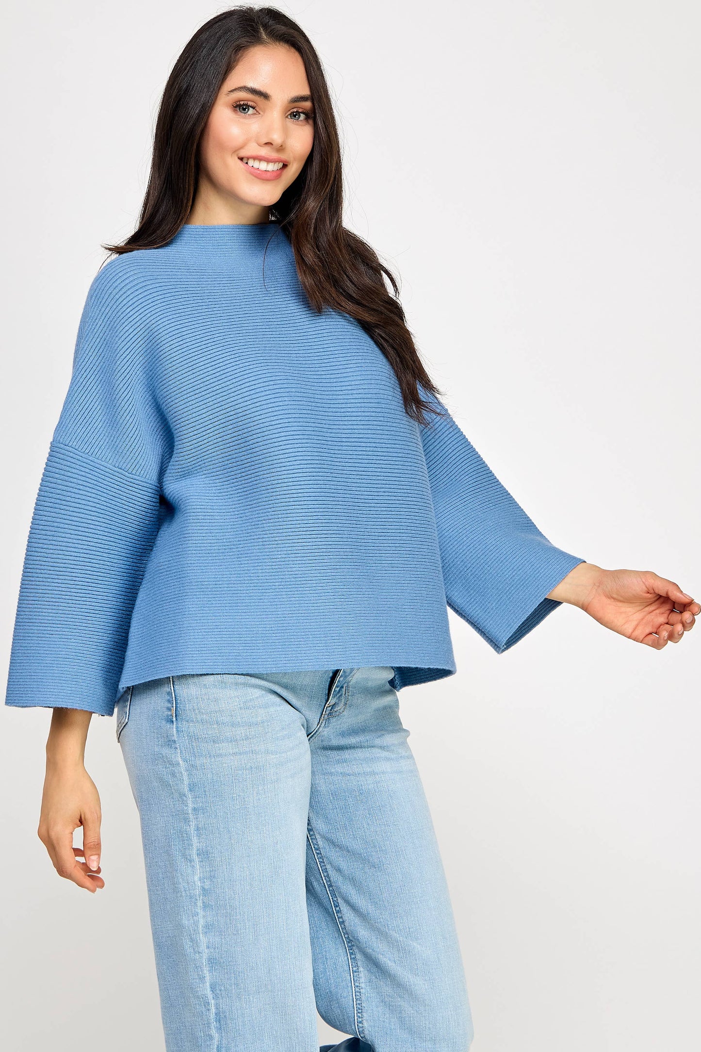 JT-5002-6 NOT YOUR CASUAL TOP-AZURE