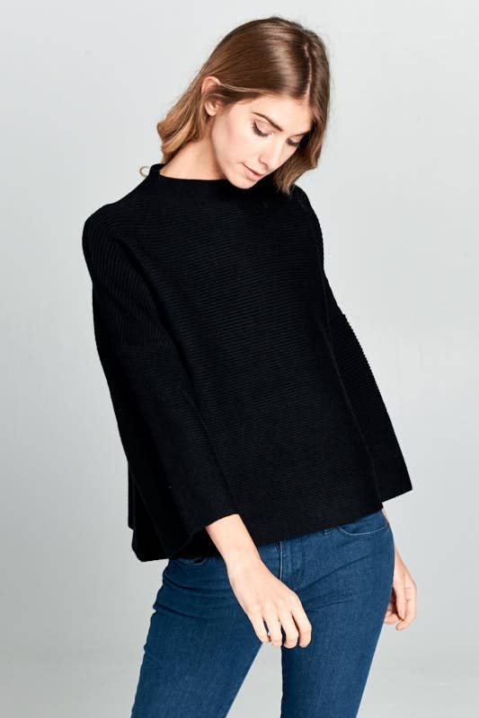 JT-5002-6 NOT YOUR CASUAL TOP BLACK