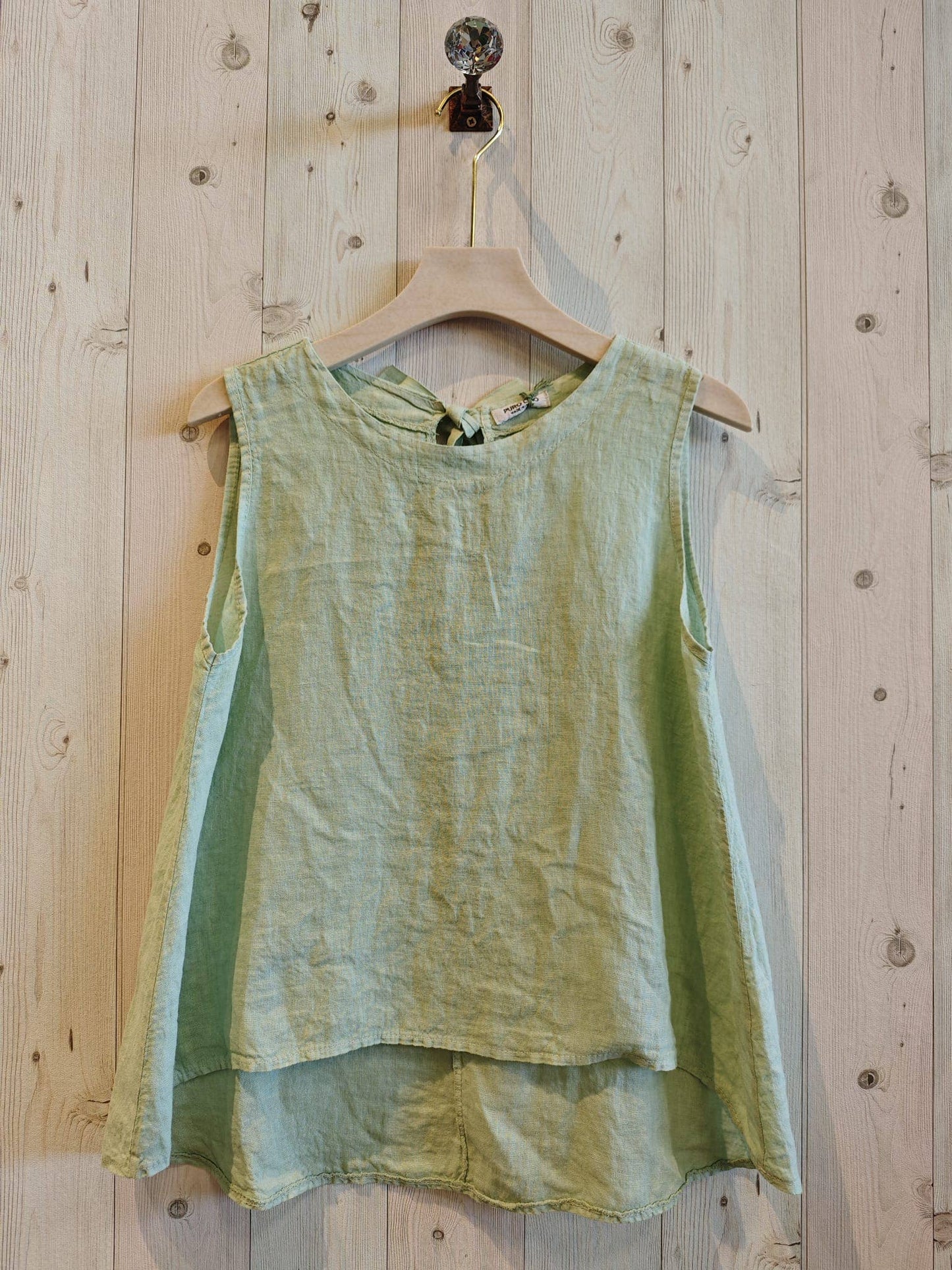 REF 15763 100% LINEN RIBBON SISA SLEEVE T-SHIRT