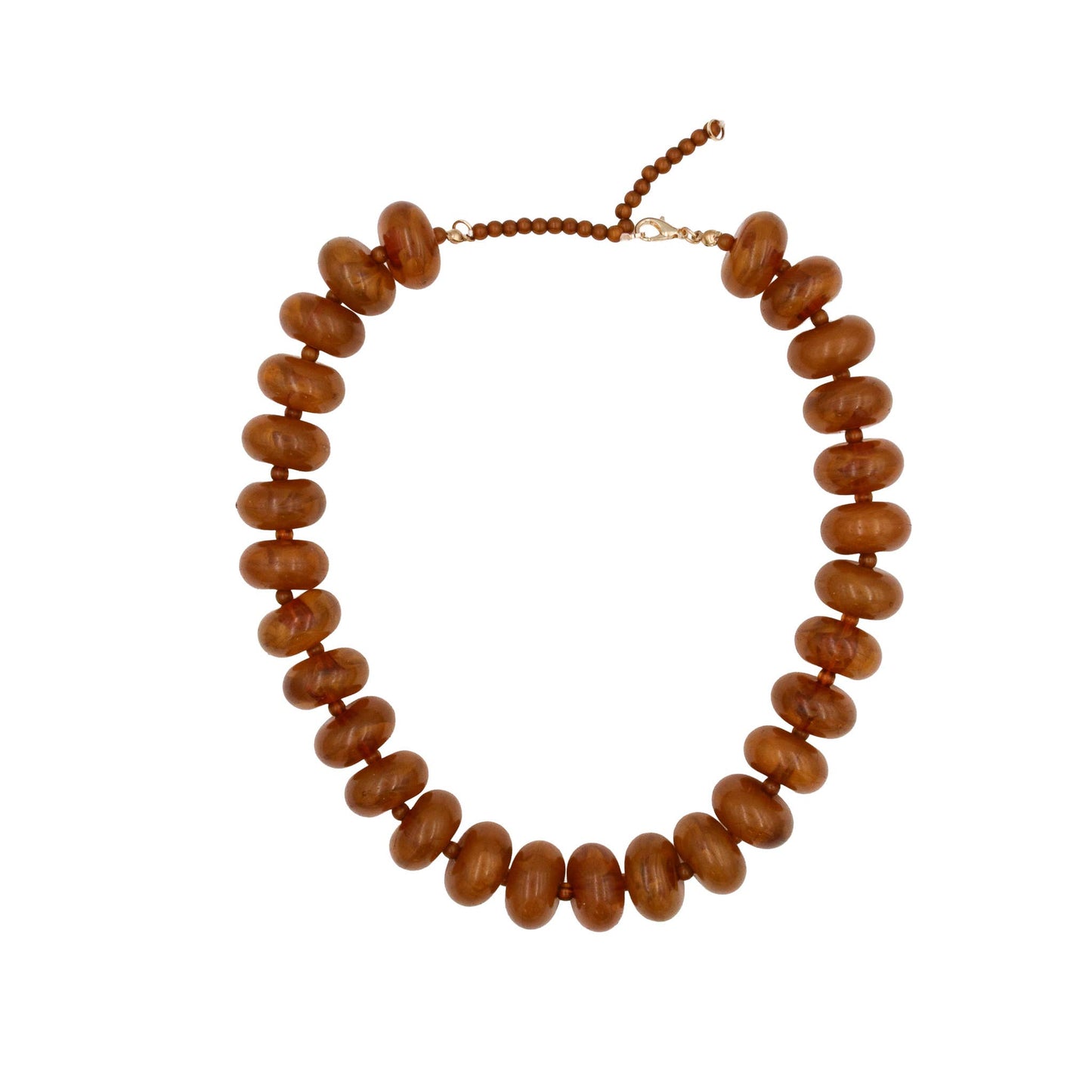 GEMMA Chunky Beaded Necklace - Brown