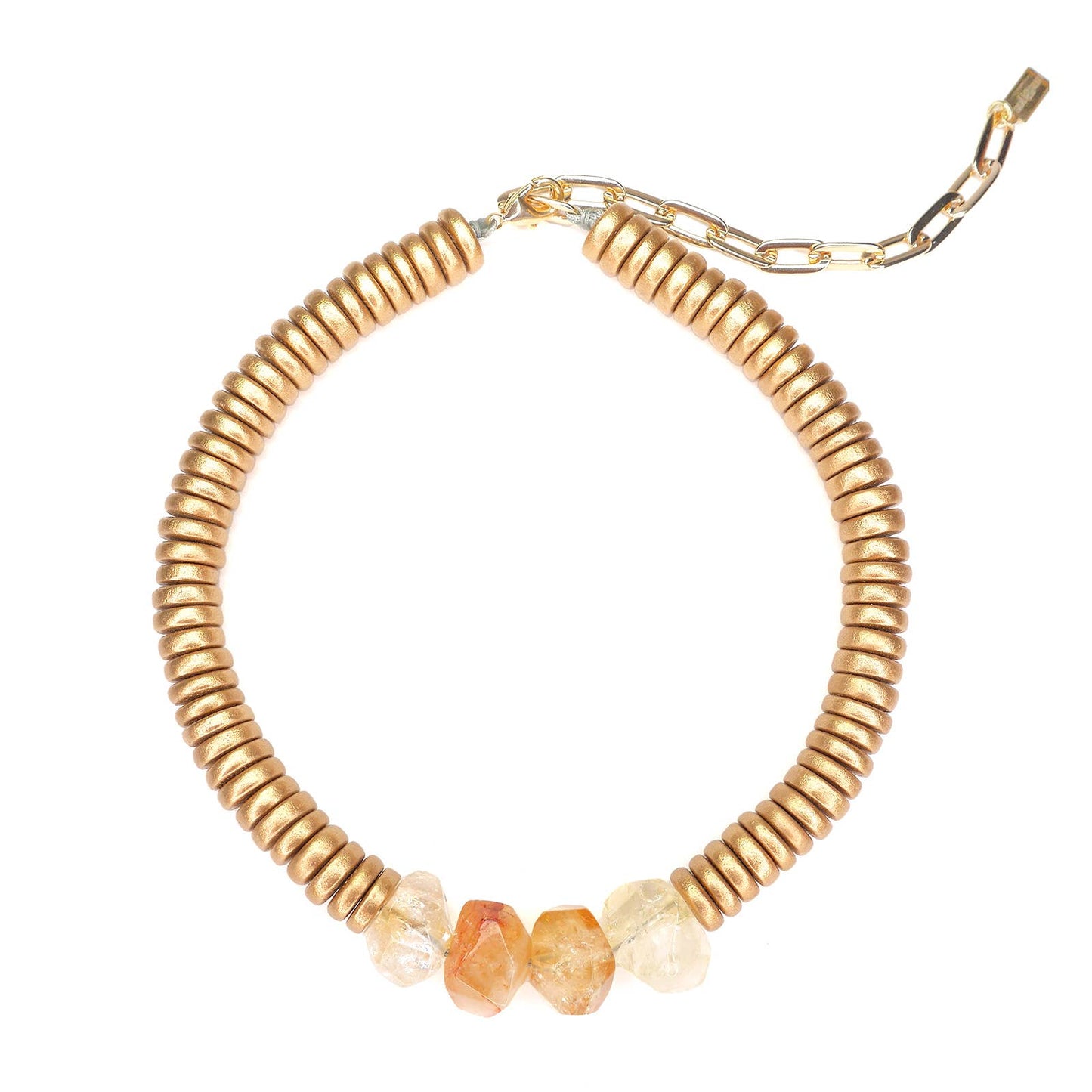 Gold Bead & Citrine Necklace | Resort Statement | Summer 25
