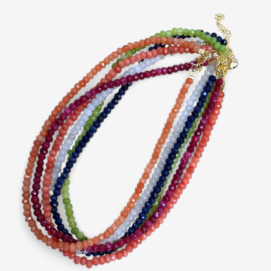 Peach Glow Bead Necklaces