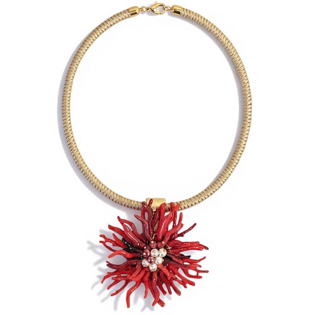 Coral Flower Necklace