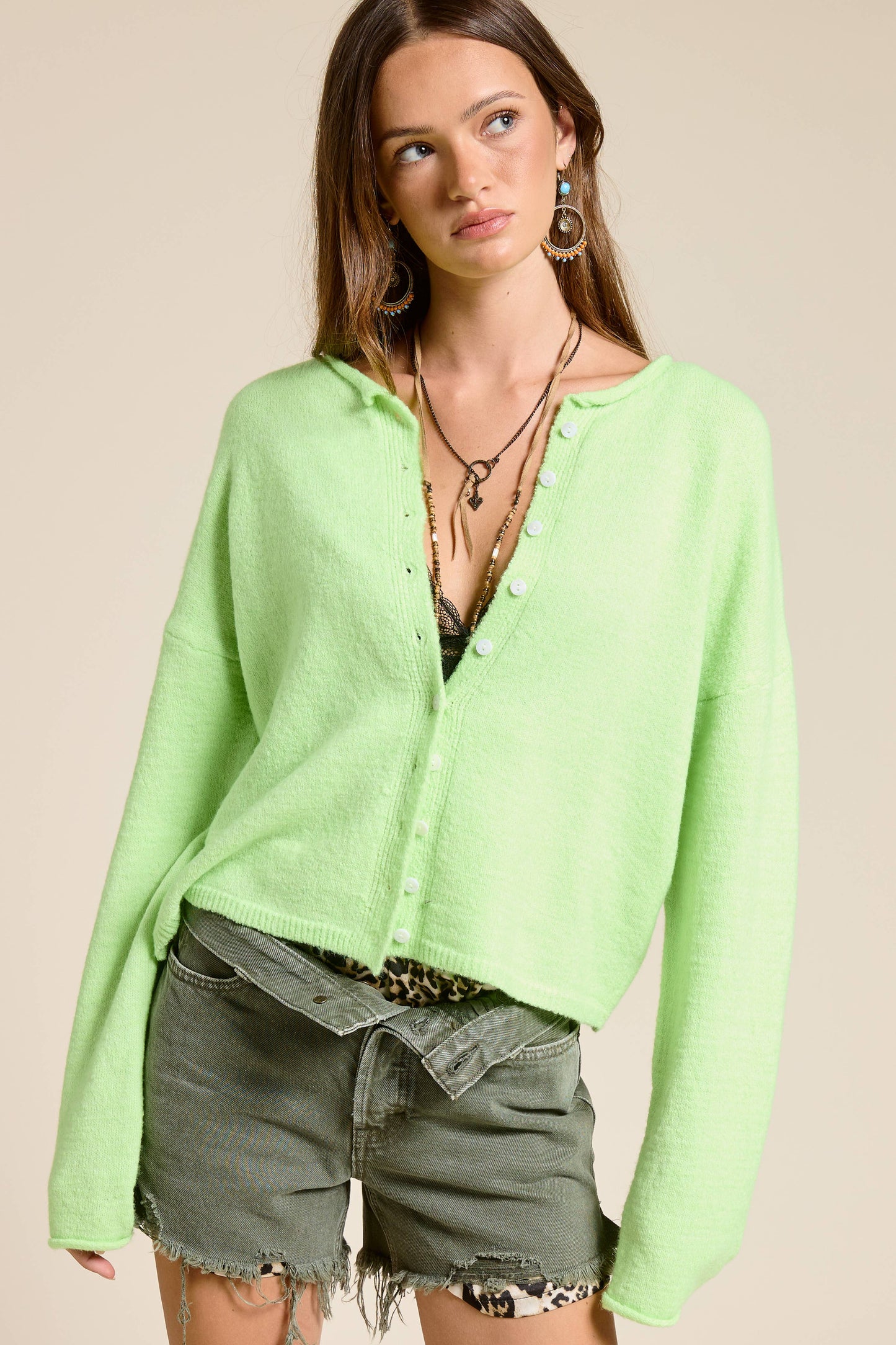 Essential Button Down Cardigan Top