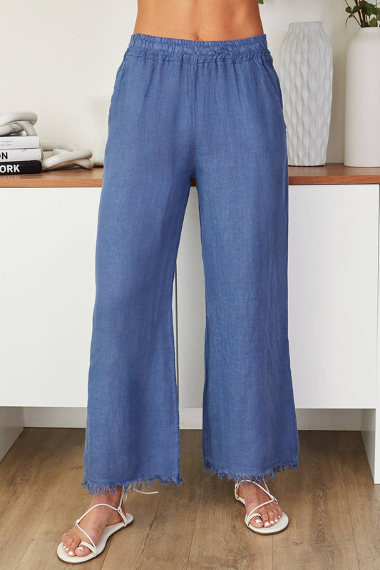 Raw Hem Linen Pants
