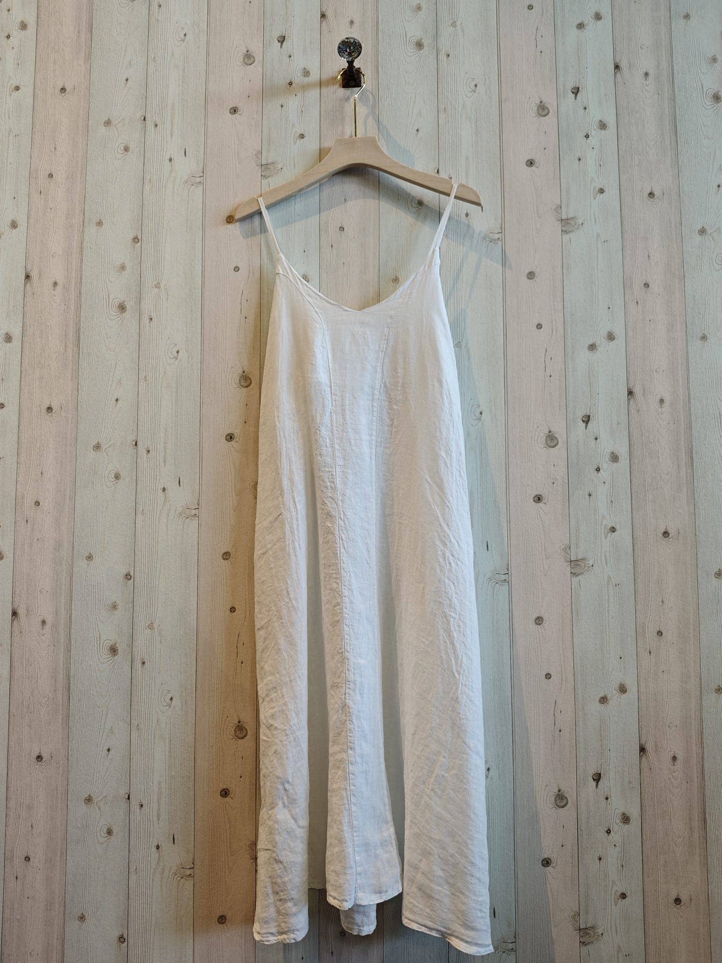 REF 18017 100% LINEN STRAP DRESS
