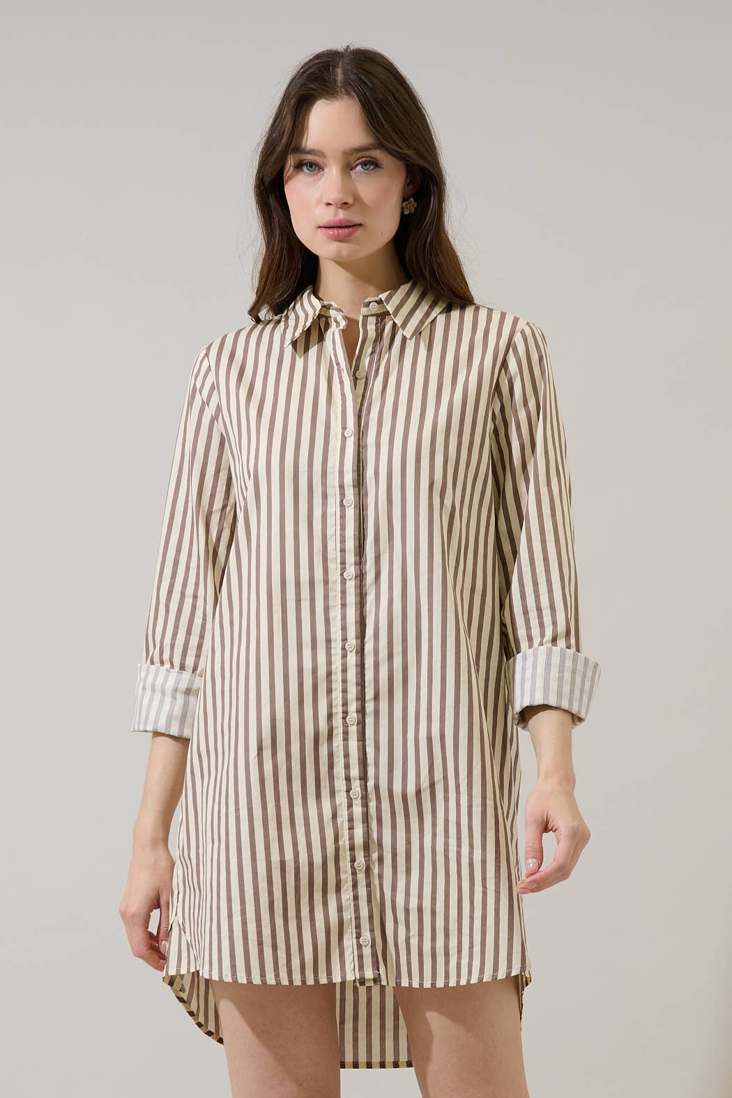 Striped Shirt Mini Dress
