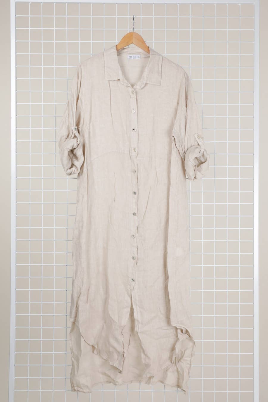 Long shirt dress 68036 100% LINEN