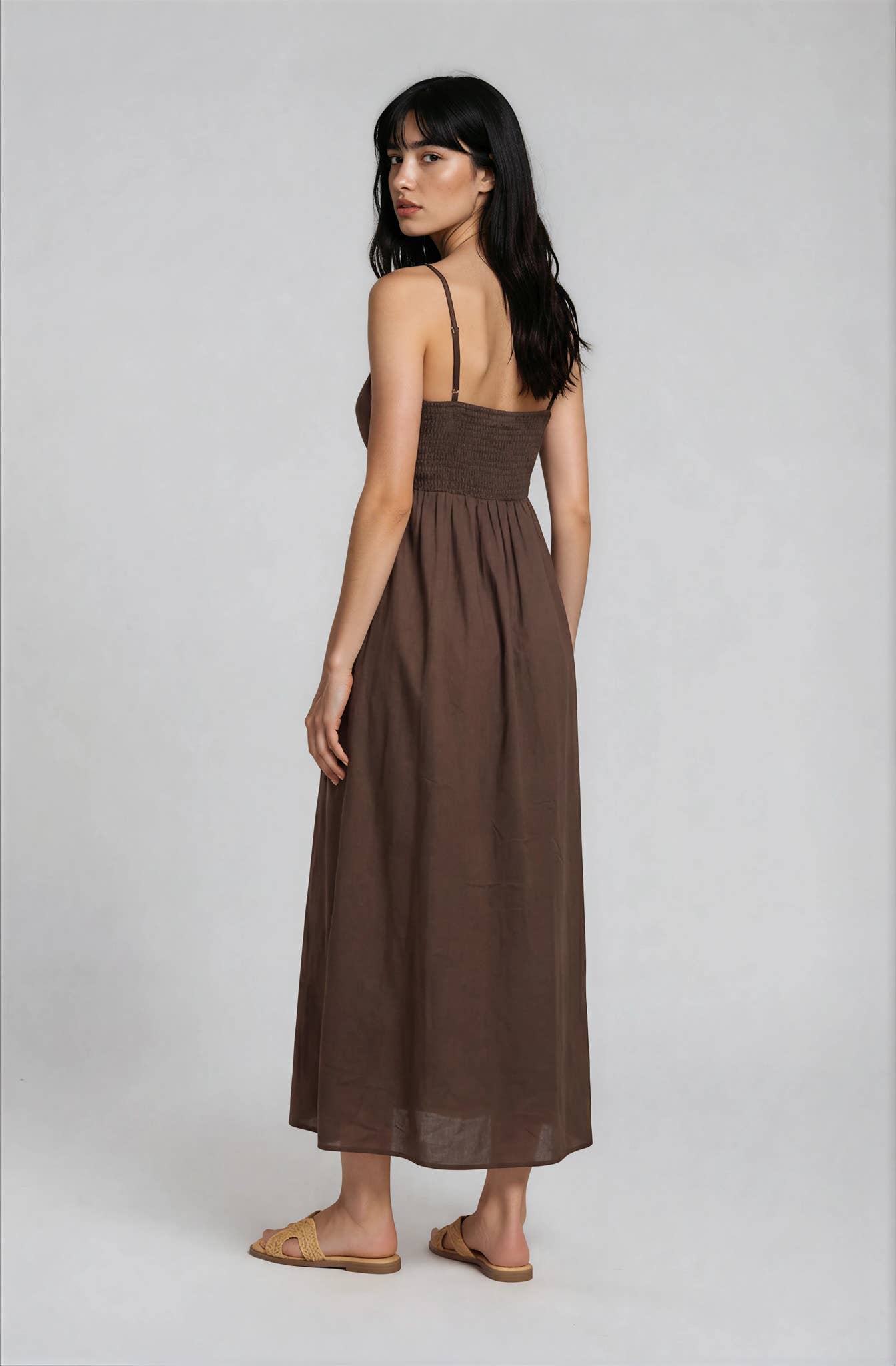 Chocolate Pleated Maxi