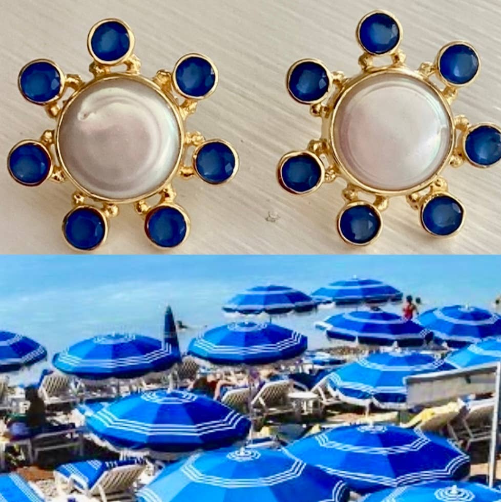 Contessa Earring | Blue Chalcedony