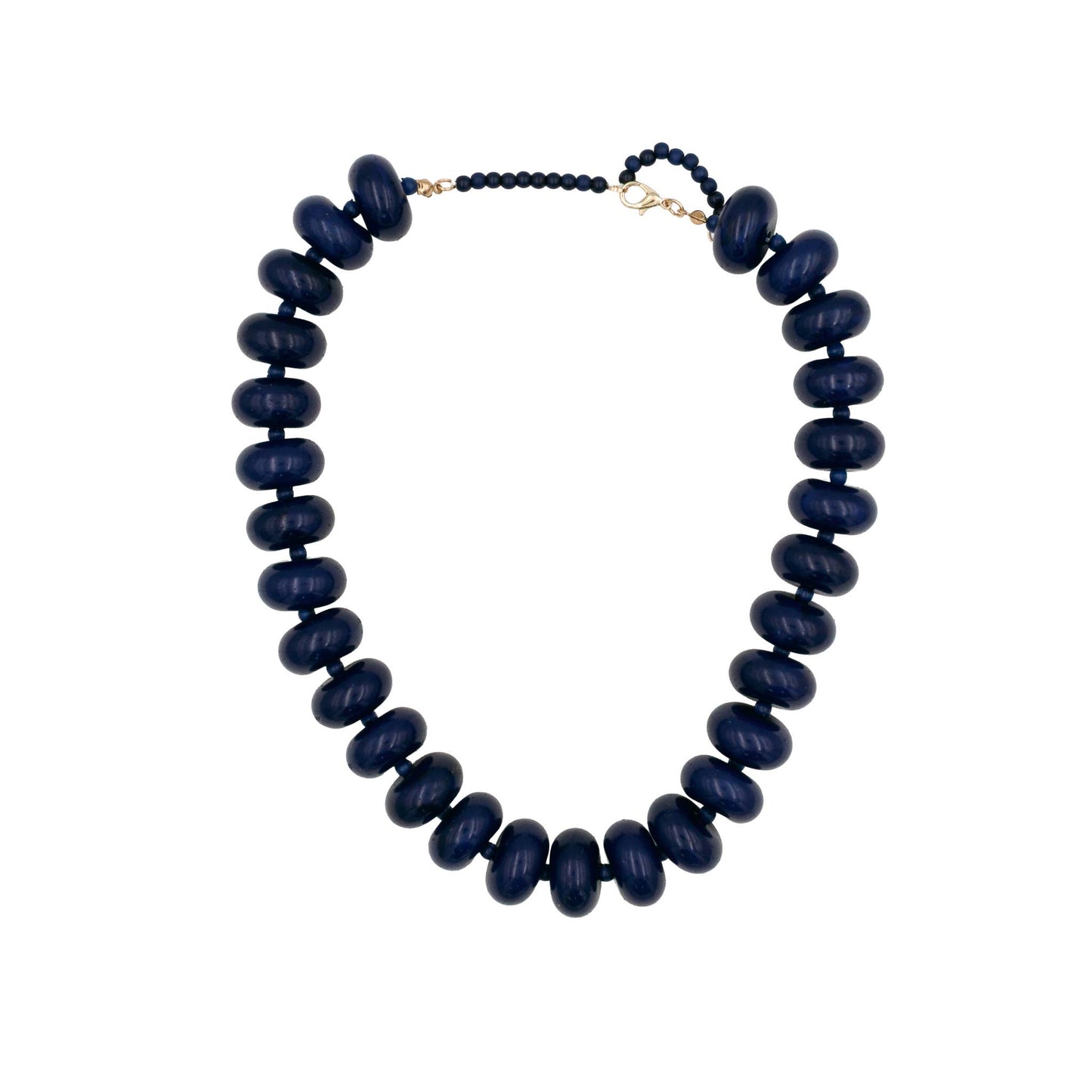 GEMMA Chunky Beaded Necklace - Navy